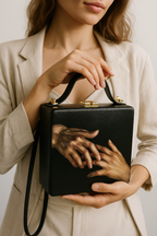 Hand-Painted Wooden Purse – "Hands"